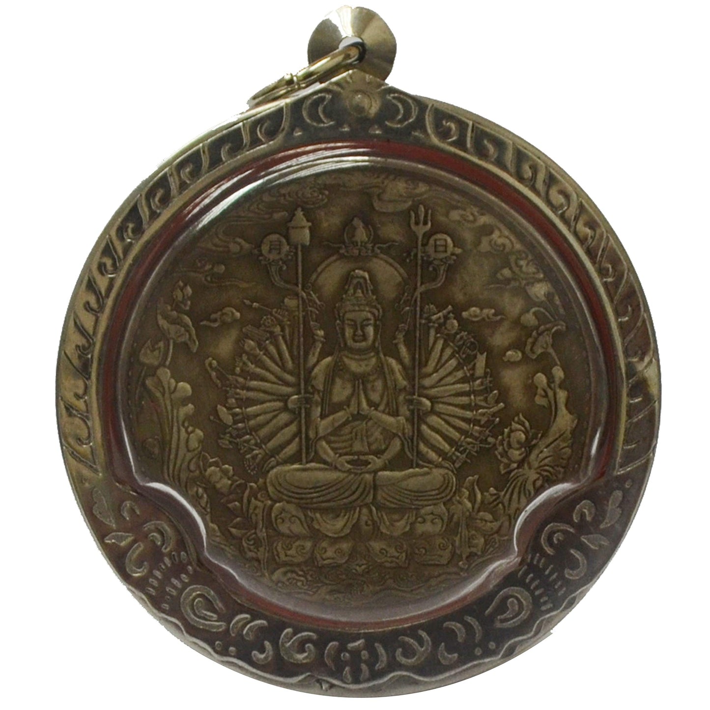 Lucky Asia Buddha Lotus Kwan Yin Amulet Pendant