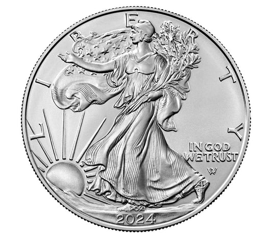 2024 - American Silver Eagle .999 Fine Silver with Our Certificate of Authenticity Dollar US Mint Uncirculated