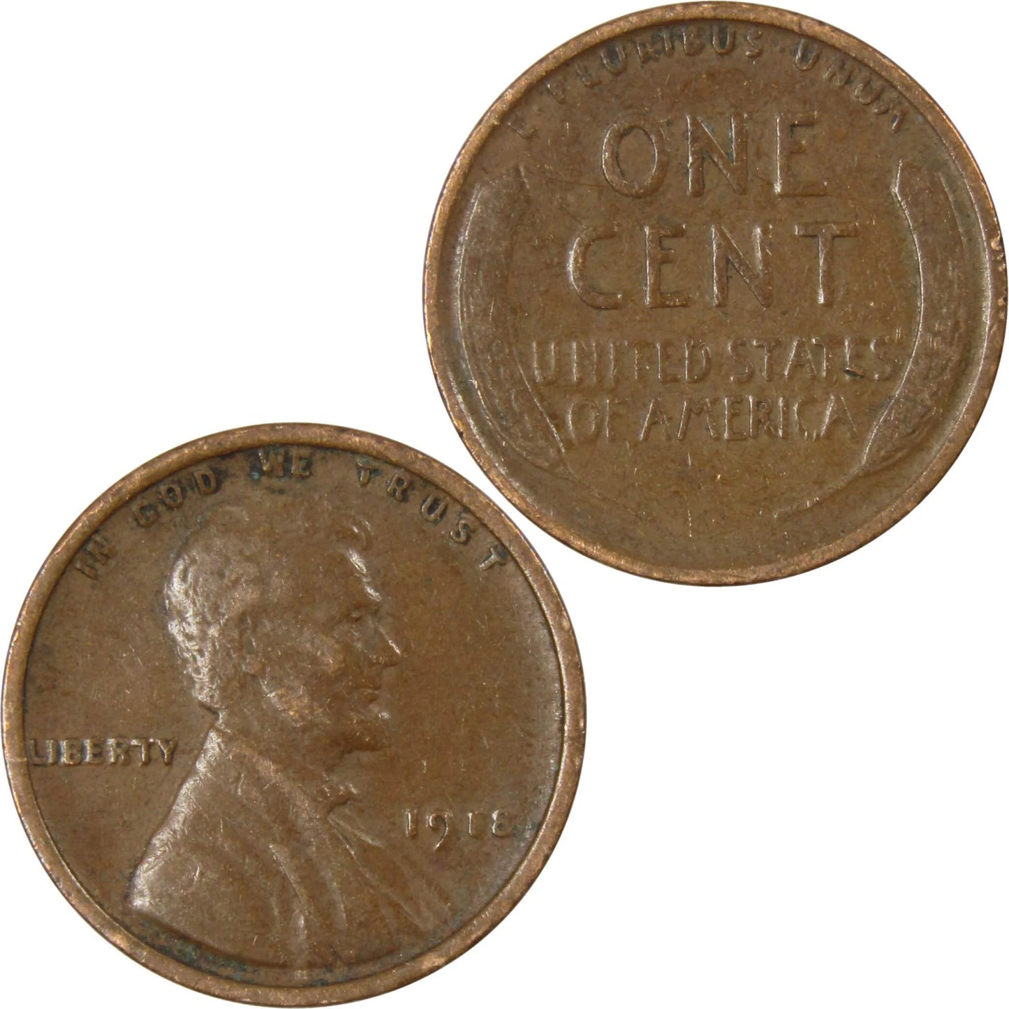 1918 Lincoln Wheat Cent AG about Good Bronze Penny 1C Coin Collectible