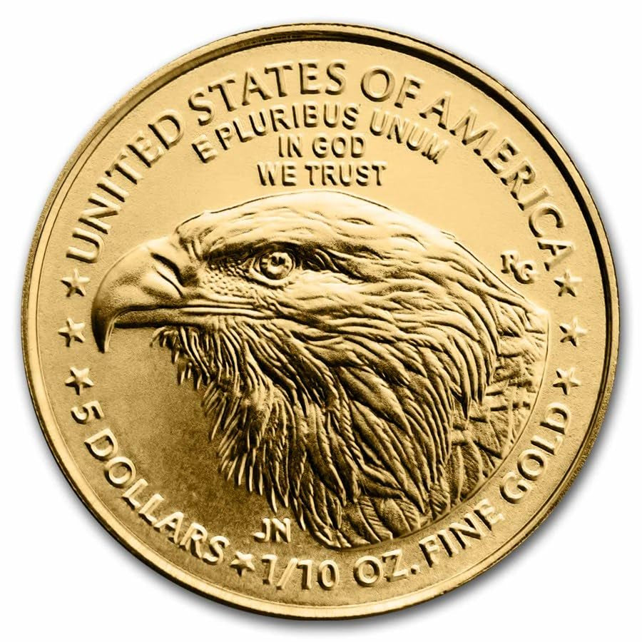 2024 - American Gold Eagle 1/10Th Oz Bullion Coin with Certificate of Authenticity $5 Seller Uncirculated