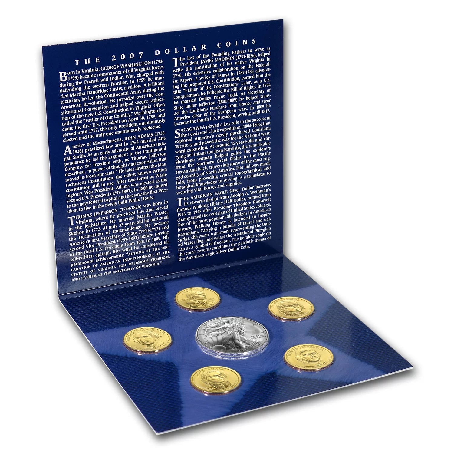 2007 U.S. Mint Uncirculated Dollar Set (W/Burnished Silver Eagle)