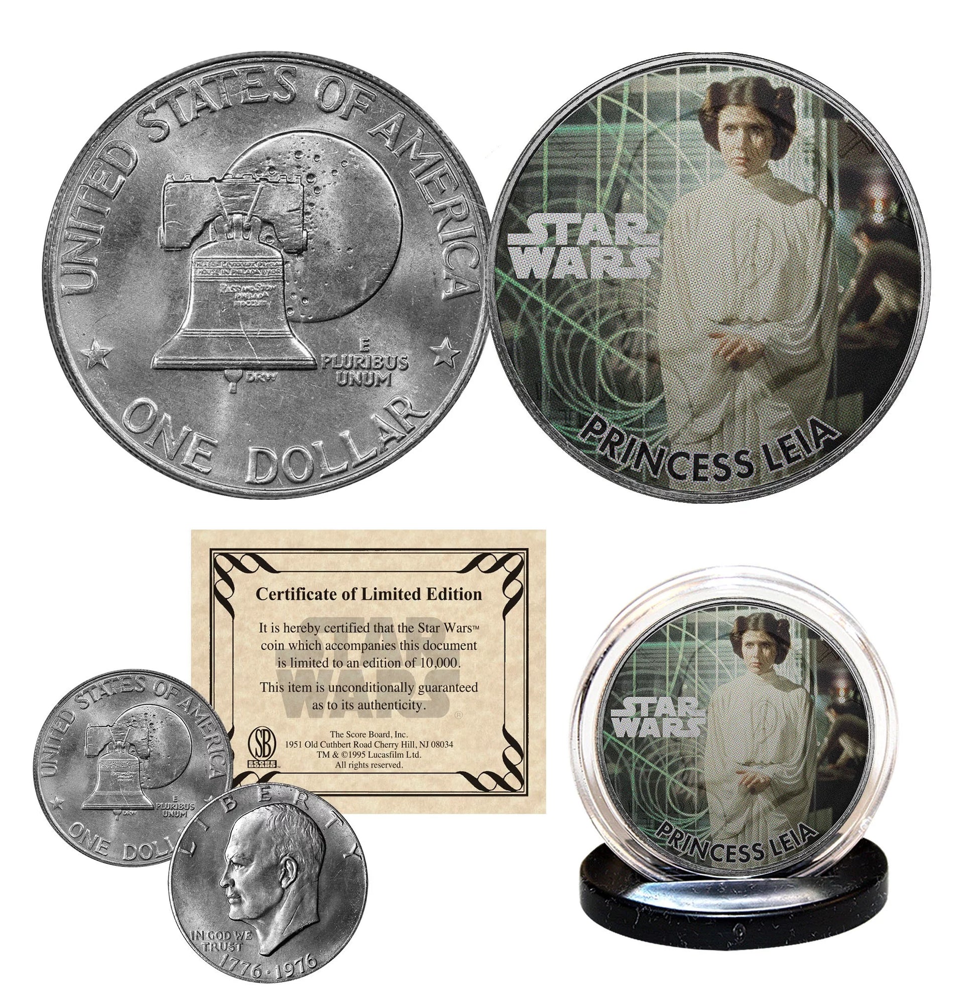 PRINCESS LEIA - STAR WARS Officially Licensed 1976 Eisenhower IKE Dollar US Coin