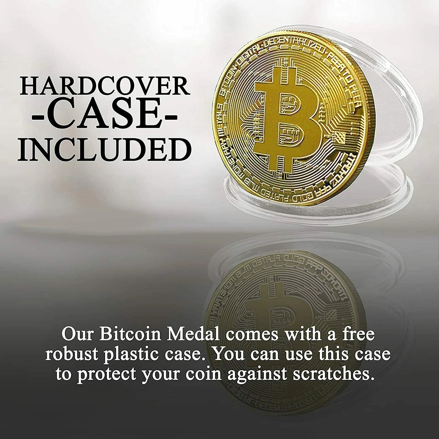 Art Gold Plated Bitcoin Collection Coin (1 Pc) (Gold)