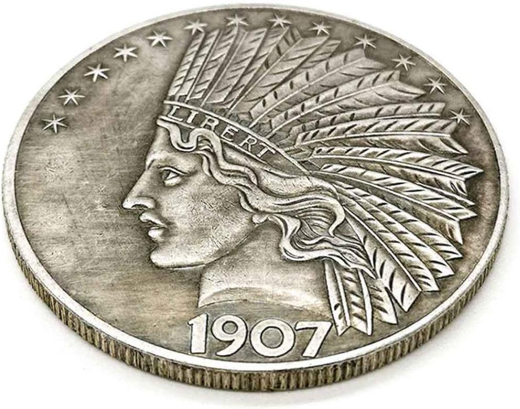 Yukaba Marshling Antique Liberty Indian Head Ten-Dollars Coin - Great American Commemorative Old Coins- Uncirculated Morgan Dollars-Discover History of US Coins Perfect Quality