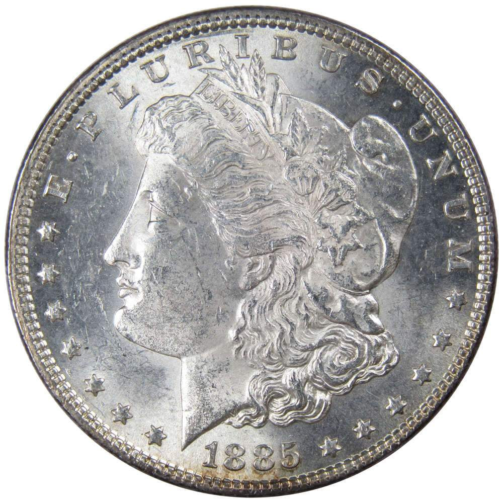 1885 Morgan Dollar Choice about Uncirculated 90% Silver $1 US Coin Collectible