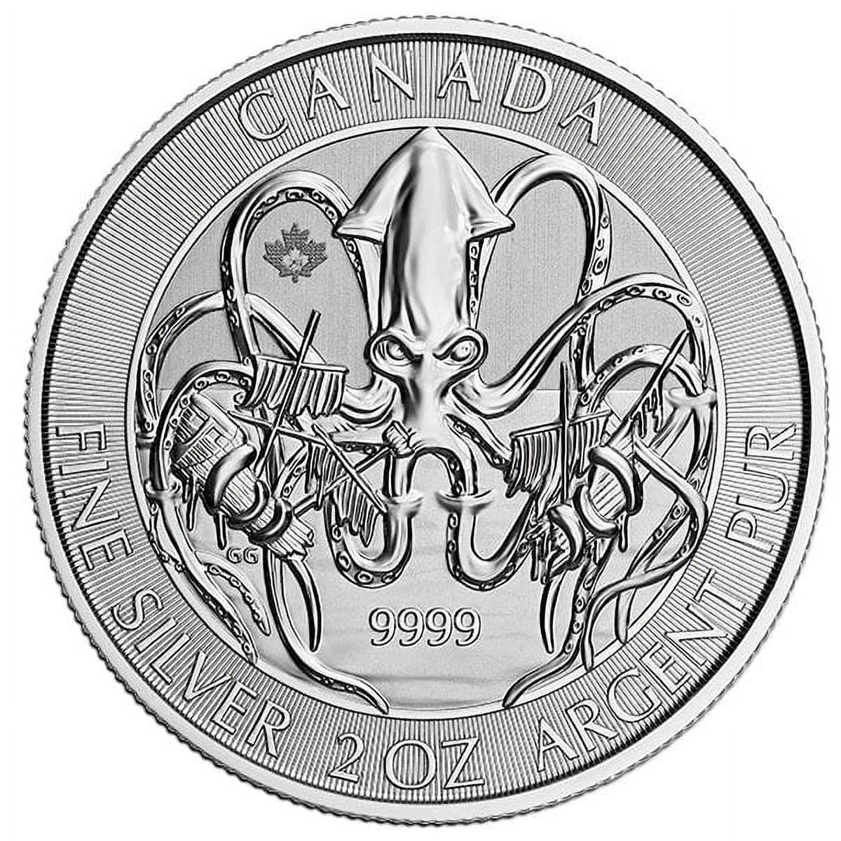 Royal Canadian Mint RCM Creatures of the North; Kraken - 2 Oz Silver Coin .9999 Pure