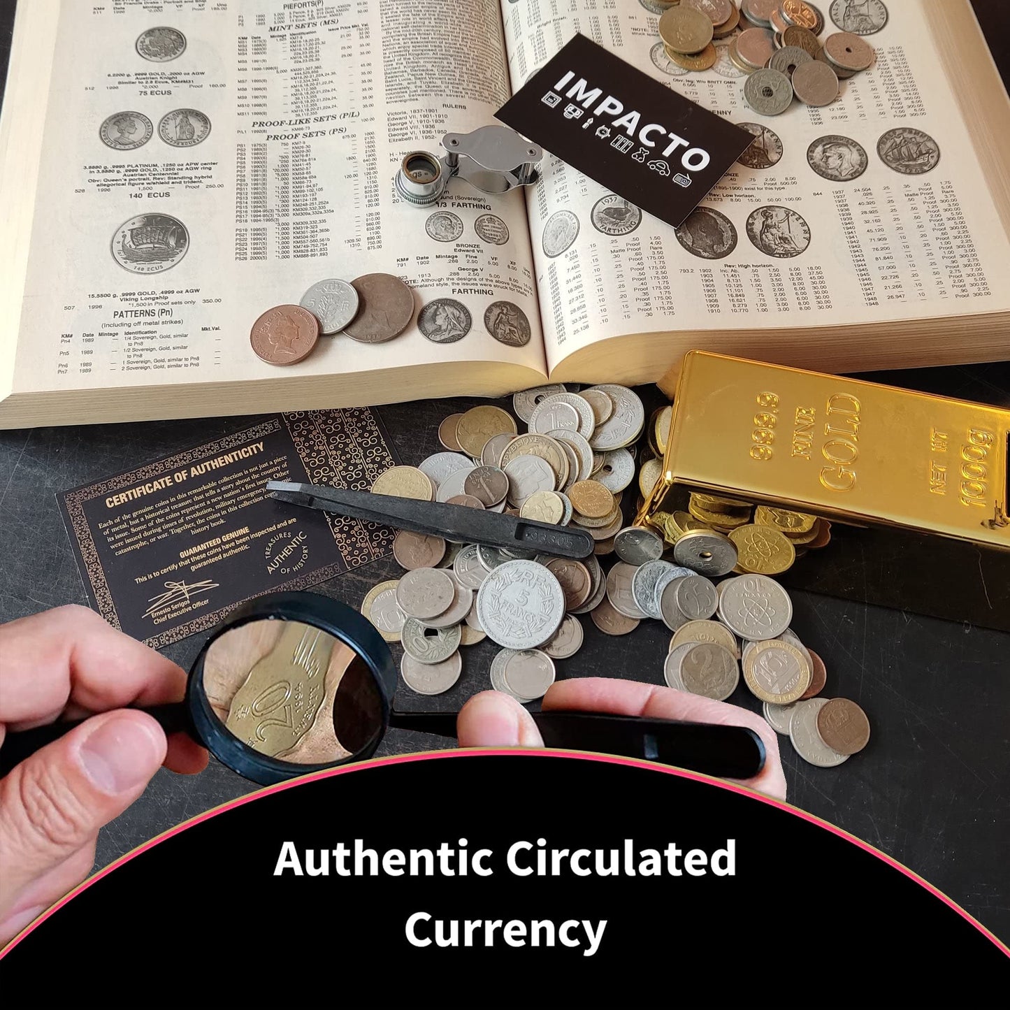 Collectible World Currency Set – 2lb of Historic Coins & Authentic COA