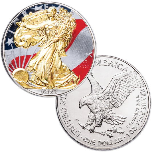 2023 Colorized & Gold-Plated American Silver Eagle with Case