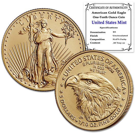 Brilliant Uncirculated 2023 Gold Eagle – 1/10 oz, Authenticity Certified!