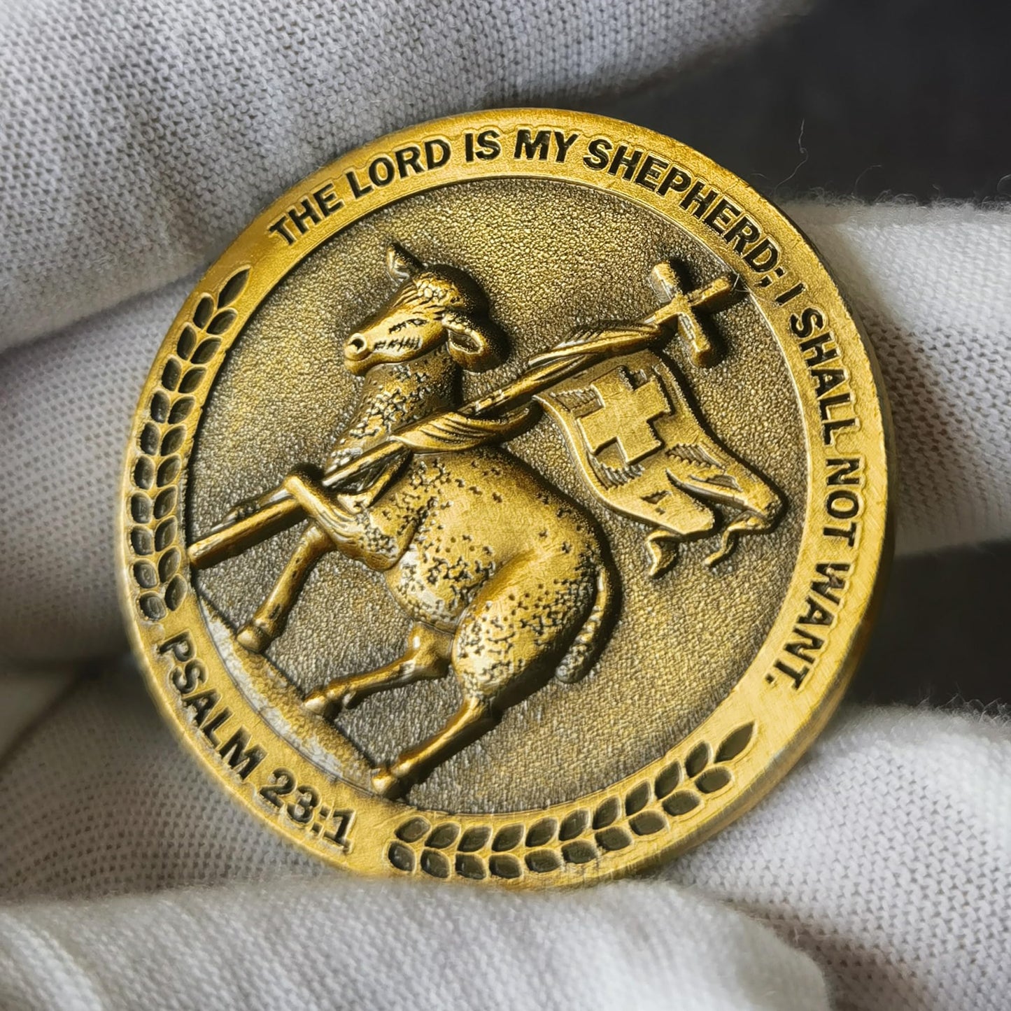 Divine Shepherd's Guidance Christian Challenge Coin Bible Verse Pocket Token Military Gift