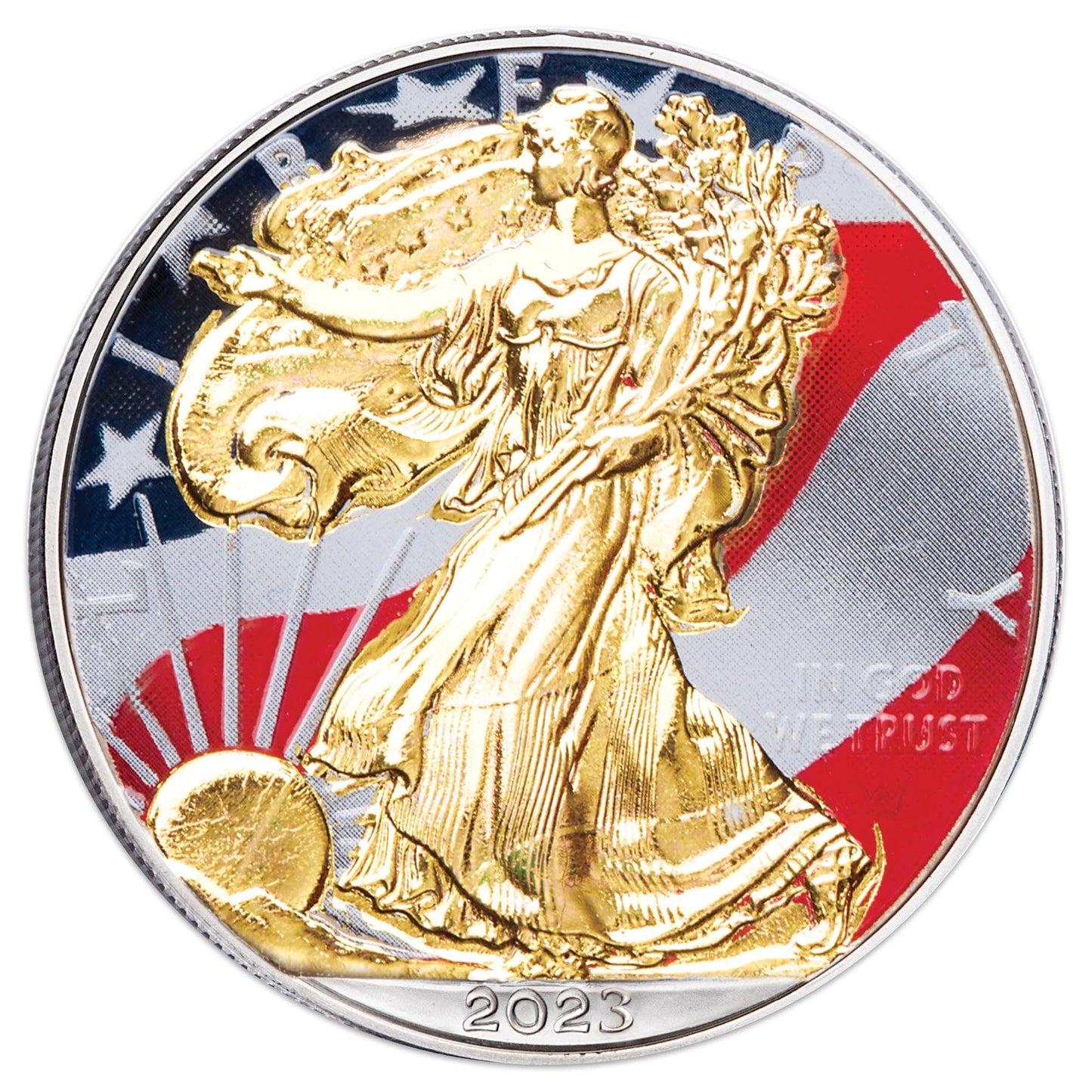 2023 Colorized & Gold-Plated American Silver Eagle with Case