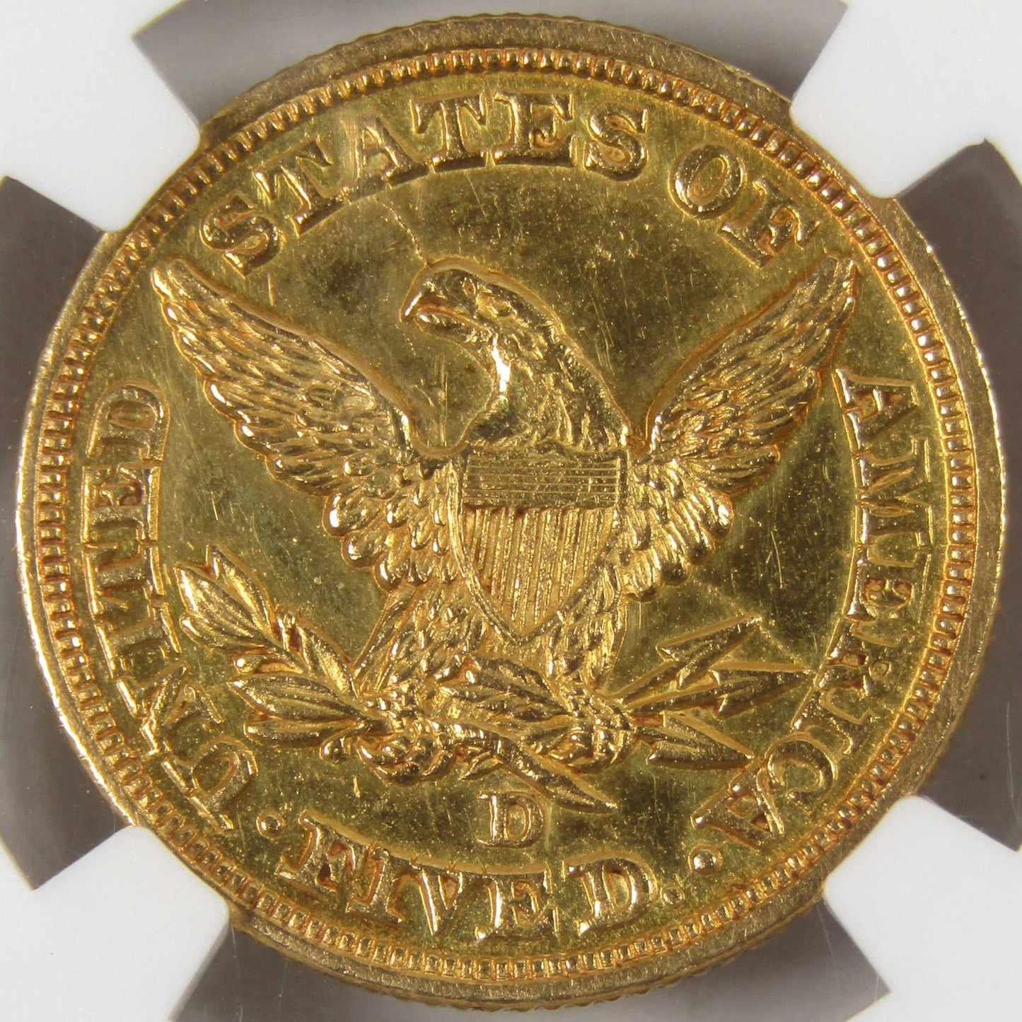 1848 D Liberty Head Half Eagle Uncirculated Details NGC Gold SKU:I9024