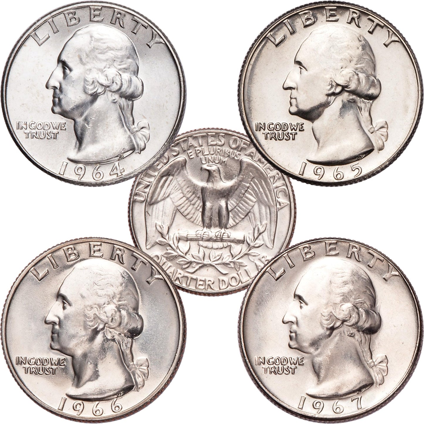 Historical 1964-1967 Washington Silver Quarter Set – Mint Condition Coins!