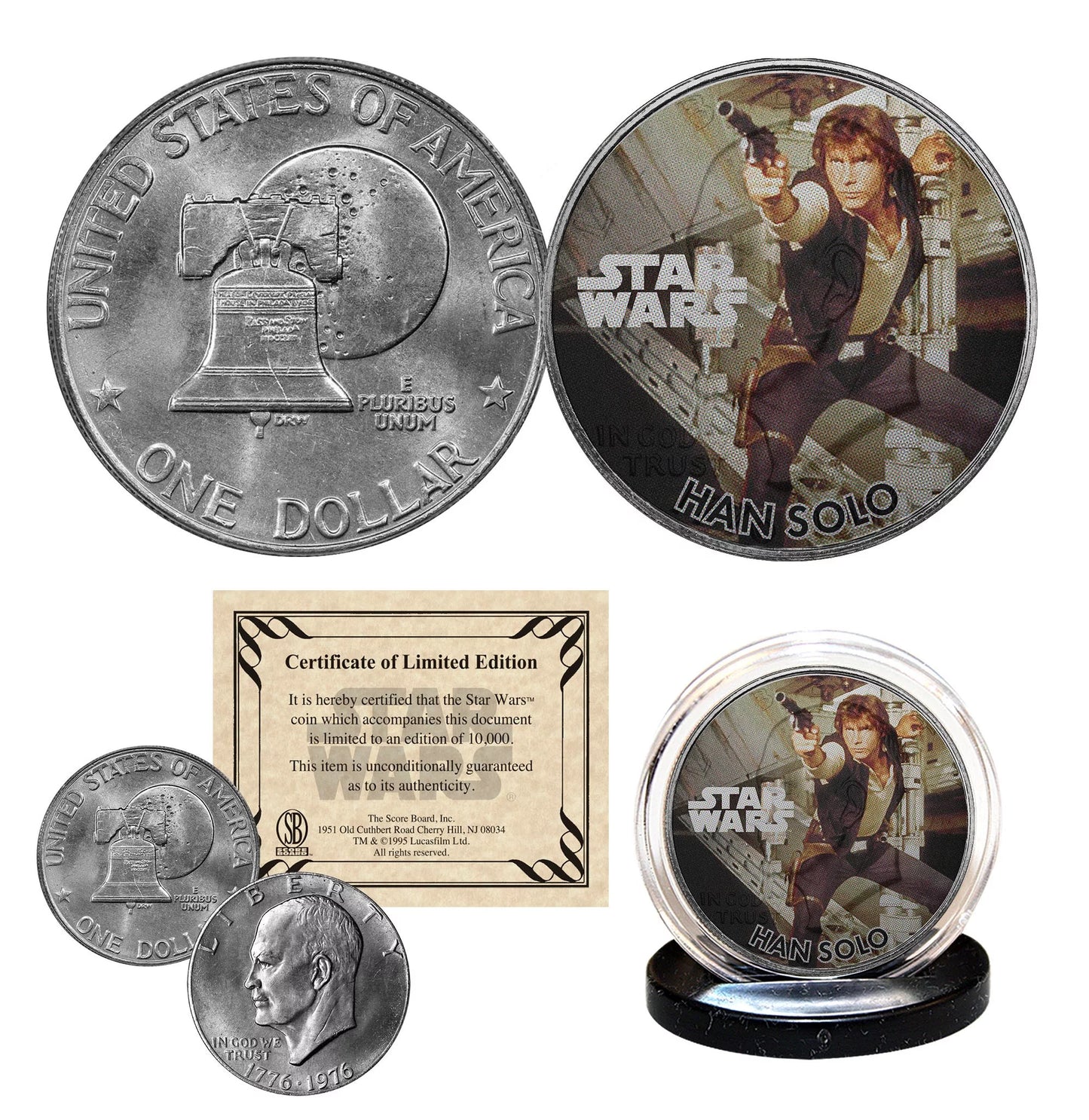 HAN SOLO - STAR WARS Officially Licensed 1976 Eisenhower IKE Dollar U.S. Coin