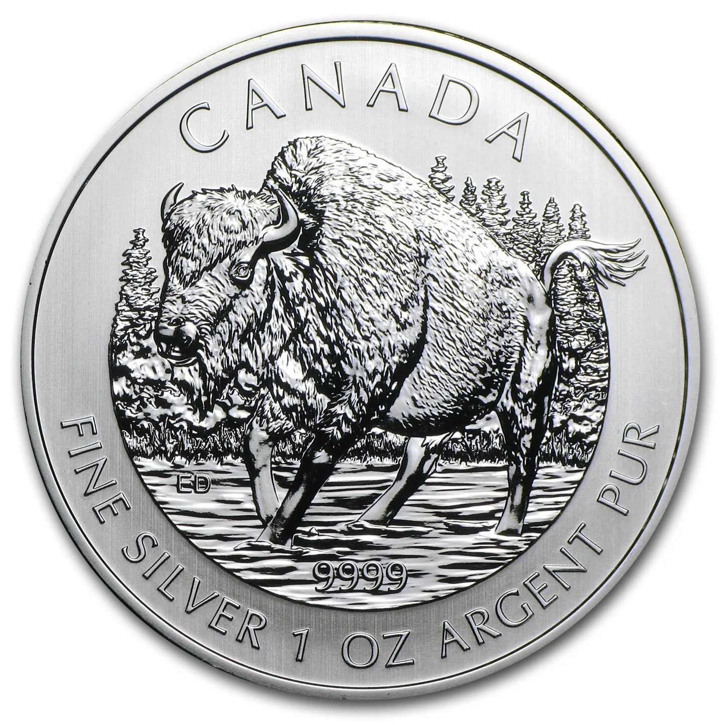 2013 Canada 1 Oz Silver Wildlife Series Wood Bison