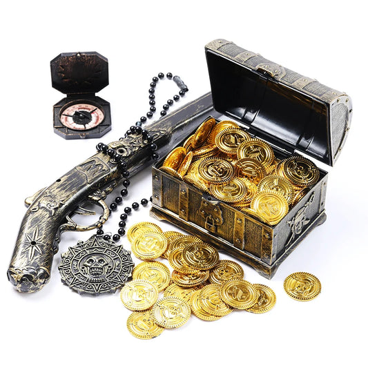 Plastic Pirate Gold Coins – 100 Pack for Treasure Chest & Party Fun