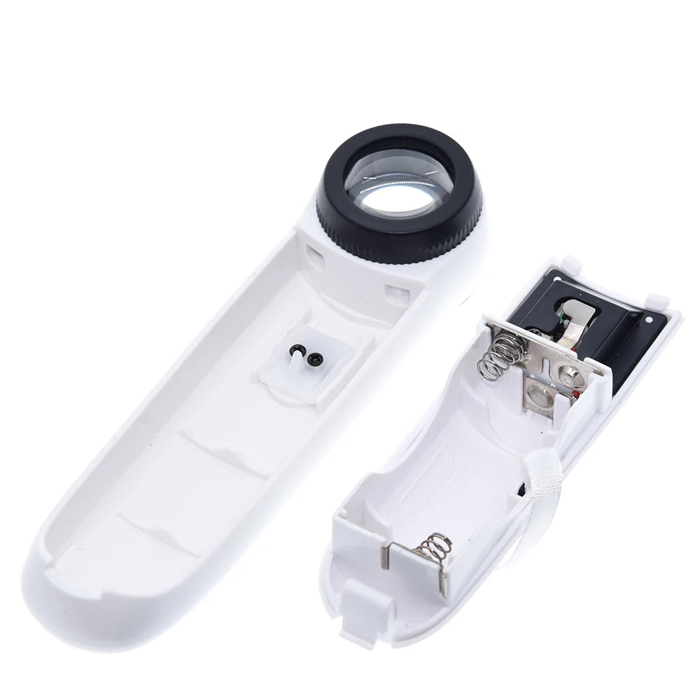 TZT 15X Handheld Magnifier - Portable Loupe with 2 LED Lights"