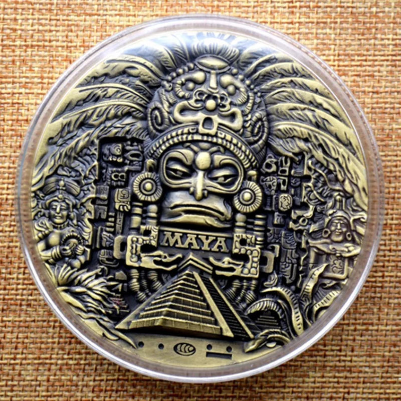 Large Aztec Calendar Coin - Exquisite High Relief Commemorative Medallion"