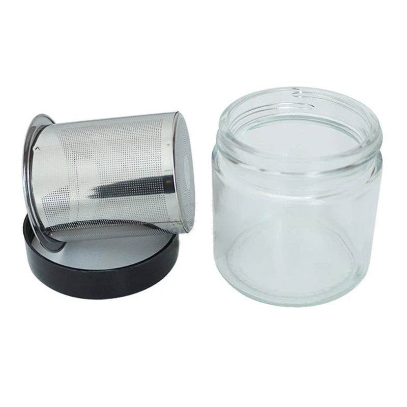 Glass Cleaning Jar with Metal Sieve – Ideal for Gemstones