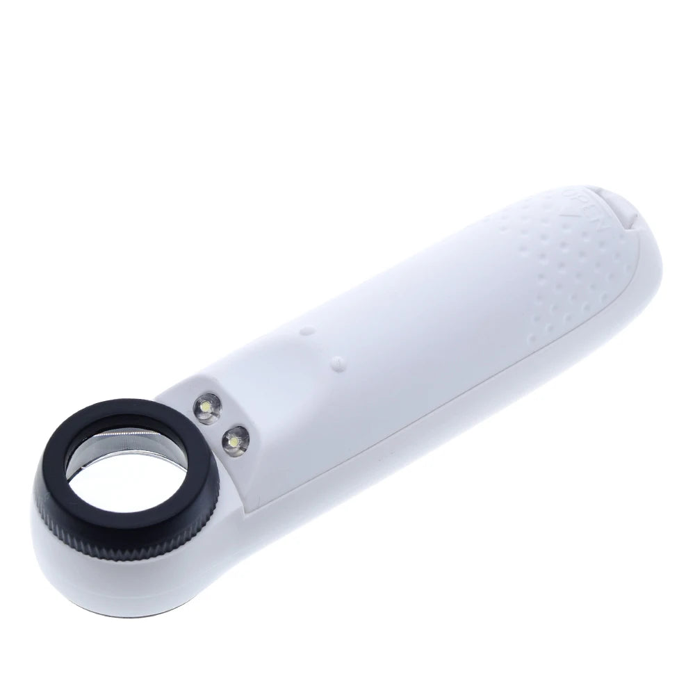 TZT 15X Handheld Magnifier - Portable Loupe with 2 LED Lights"