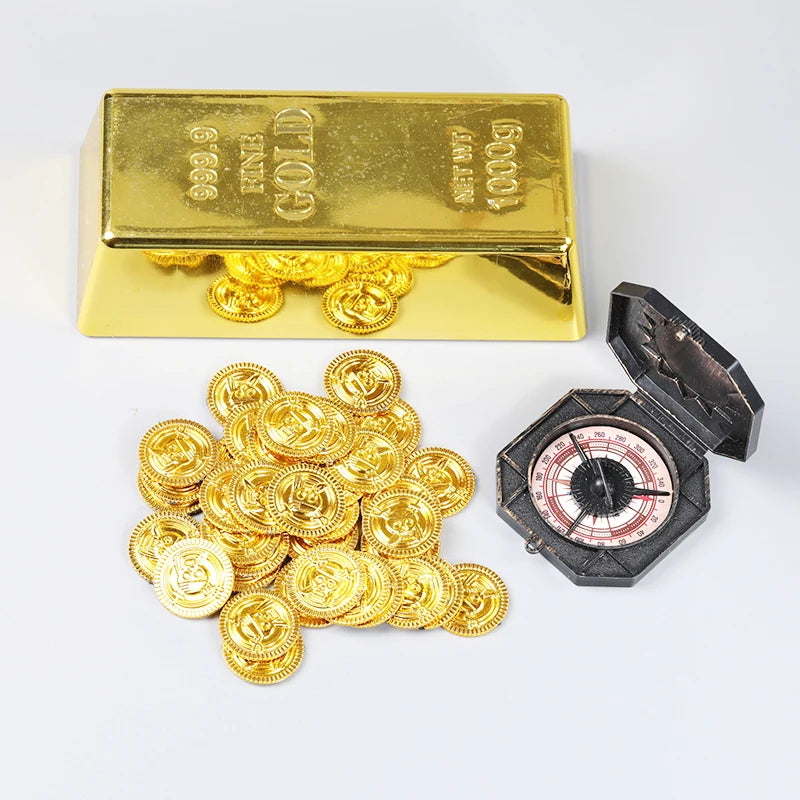 Plastic Pirate Gold Coins – 100 Pack for Treasure Chest & Party Fun