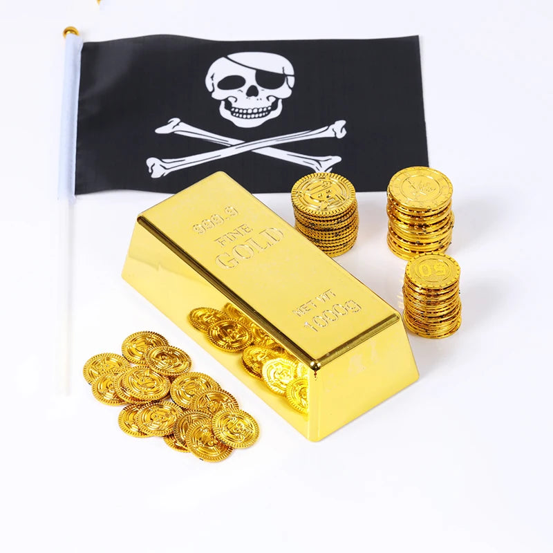 Plastic Pirate Gold Coins – 100 Pack for Treasure Chest & Party Fun