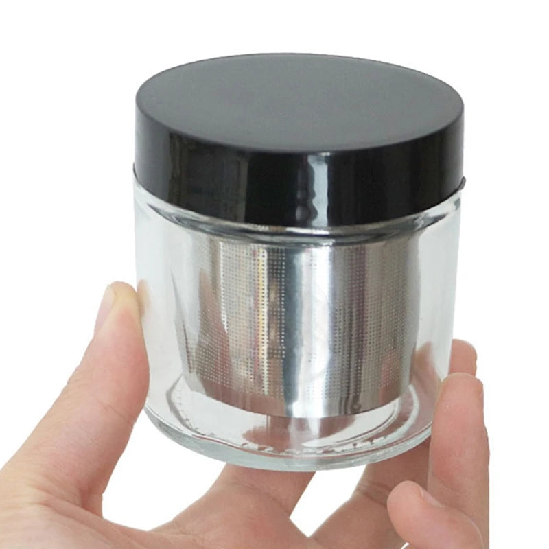 Glass Cleaning Jar with Metal Sieve – Ideal for Gemstones