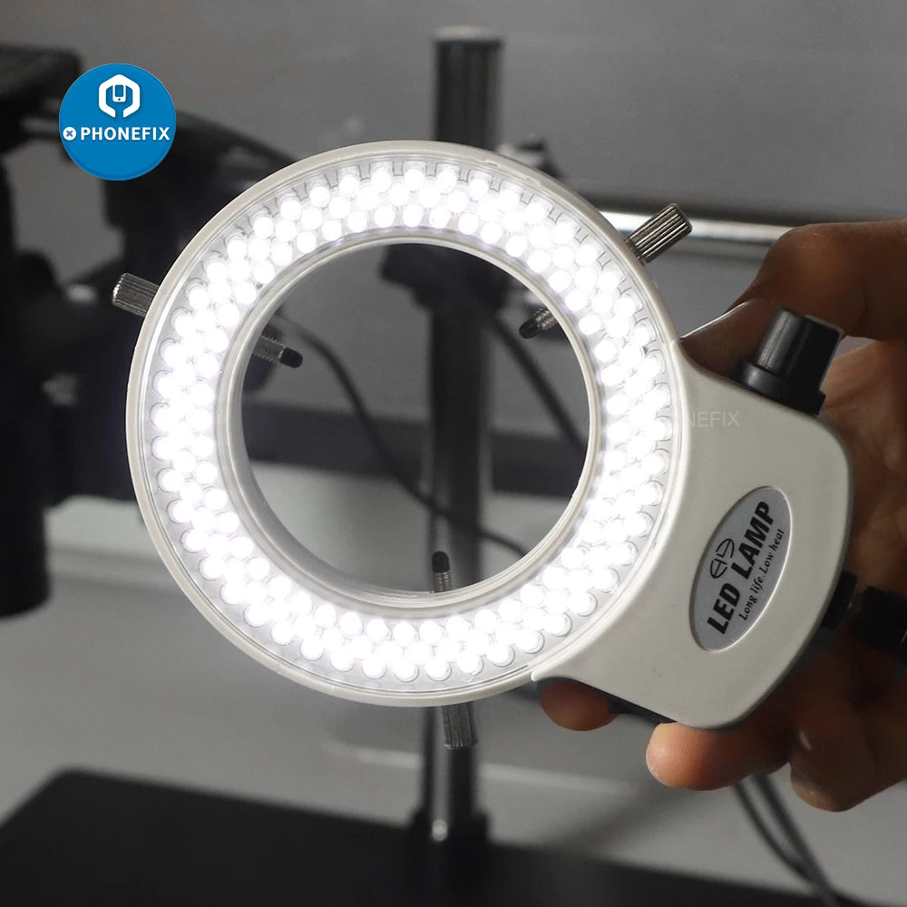 High-Intensity 144 LED Ring Light for Industry & Trinocular Microscopes"