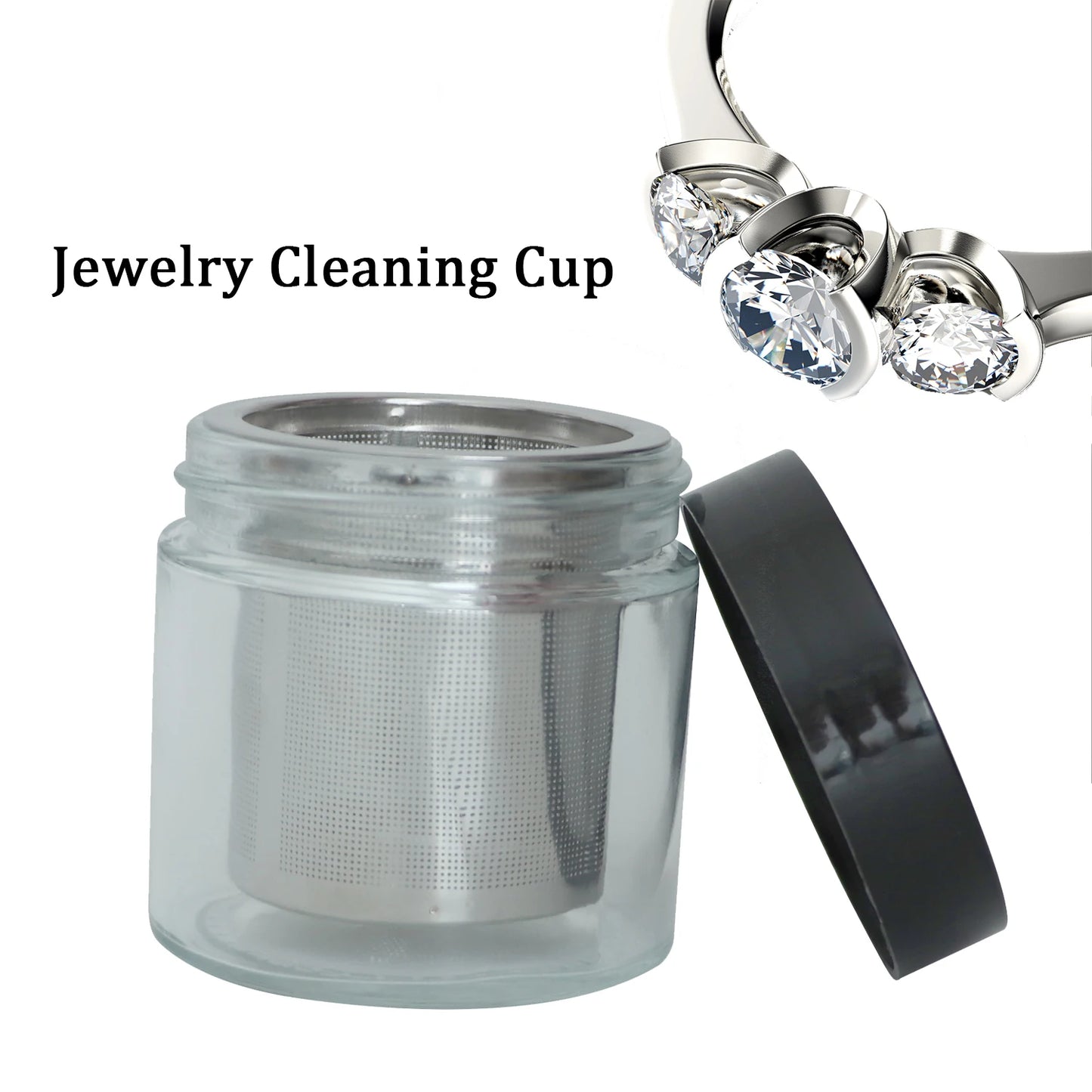 Manual Gemstone Cleaning Cup with Metal Sieve – For Jewelry & Coins