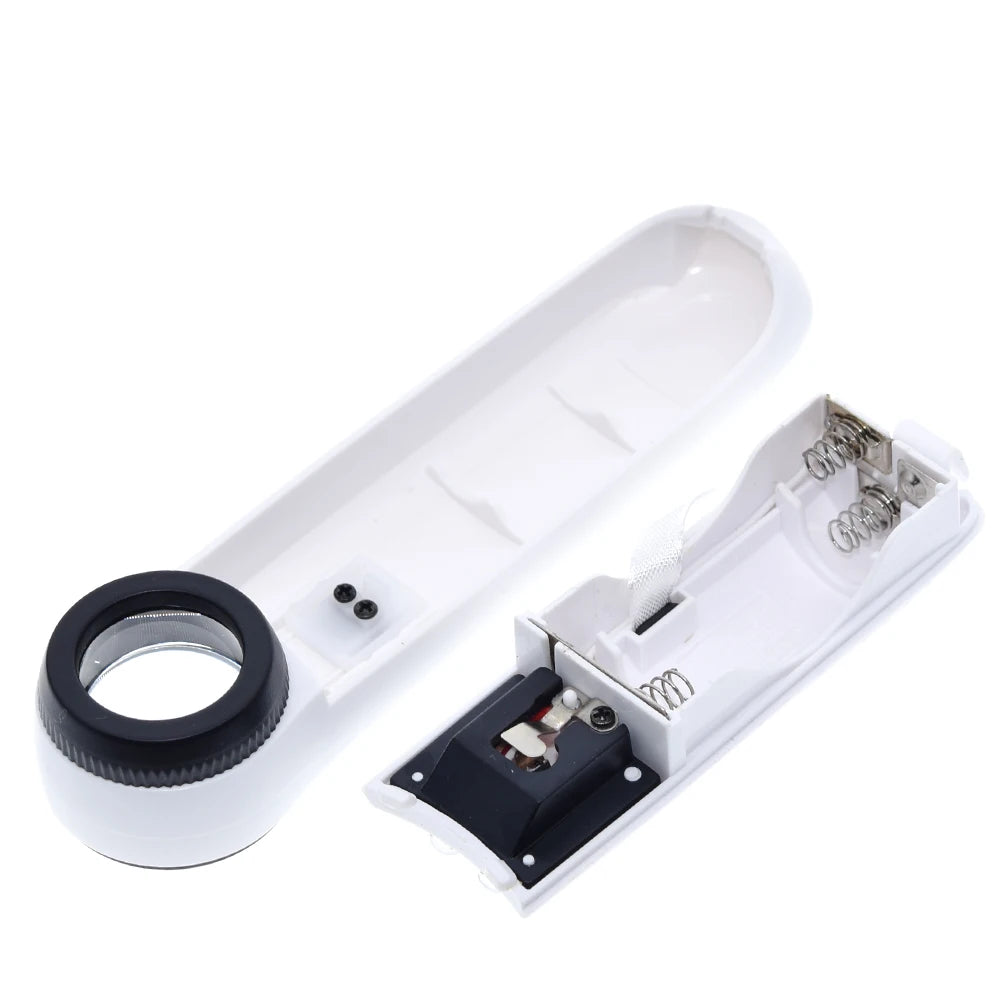 TZT 15X Handheld Magnifier - Portable Loupe with 2 LED Lights"