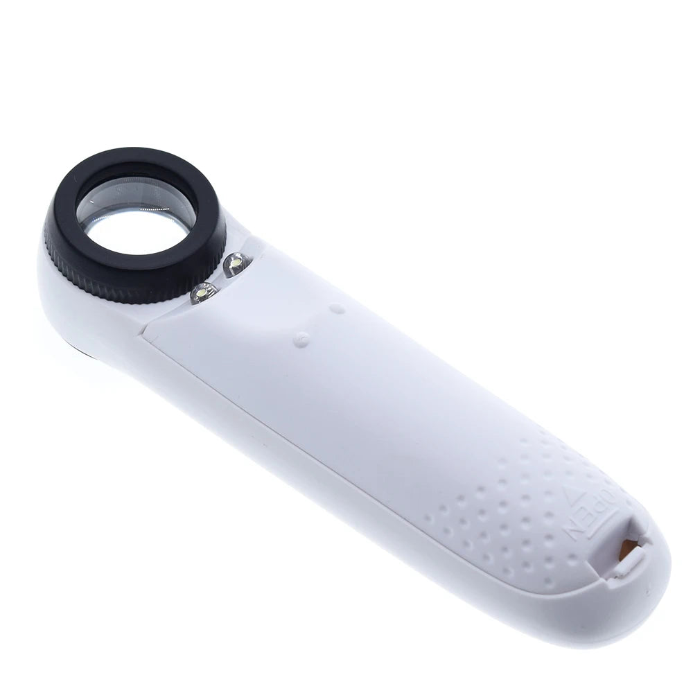 TZT 15X Handheld Magnifier - Portable Loupe with 2 LED Lights"