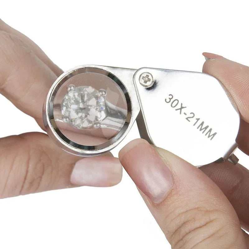 High Clarity 30x21mm Jewelers Loupe - Perfect for Gemstones and Coin Inspection"