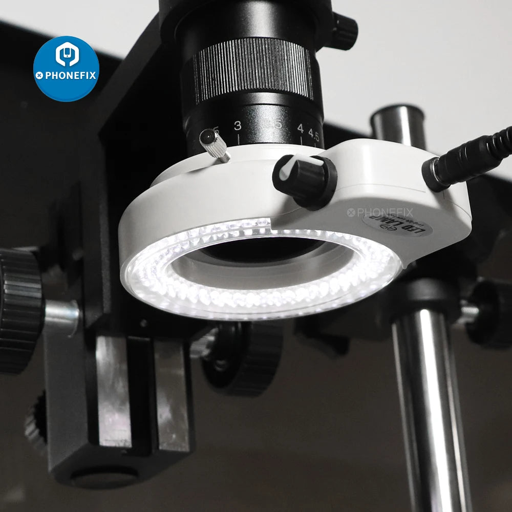 High-Intensity 144 LED Ring Light for Industry & Trinocular Microscopes"