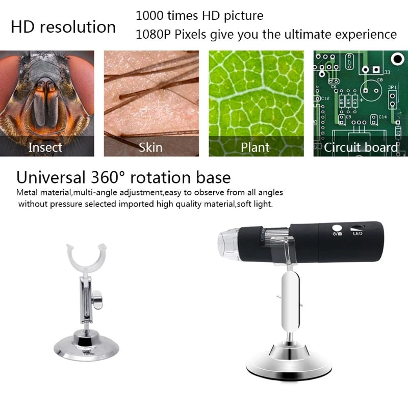 Collectible WiFi 1000X Microscope - Ideal for Detailed Magnification and Mobile Connectivity"