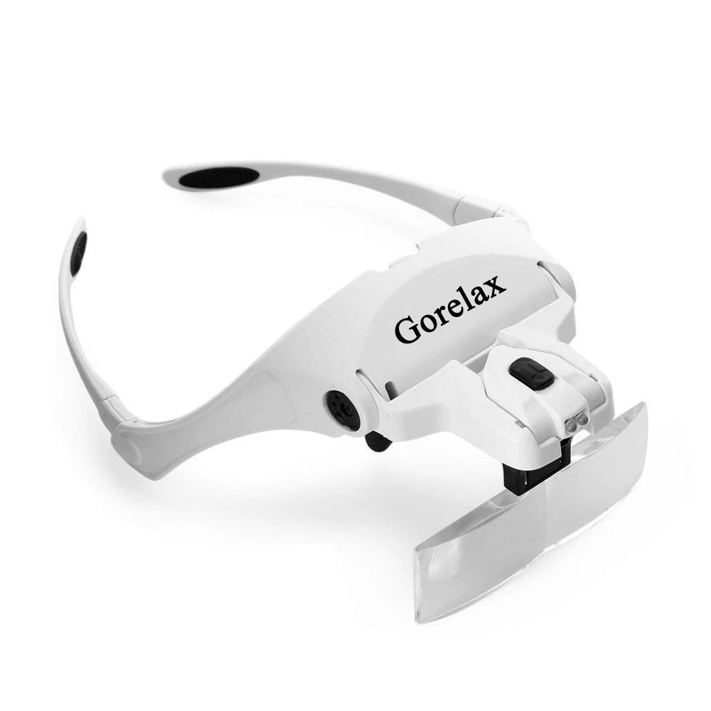 Adjustable LED Headband Magnifier - Perfect for Jewelry, Coins Reading & Repairs"
