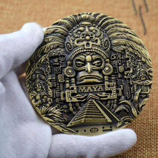 Large Aztec Calendar Coin - Exquisite High Relief Commemorative Medallion"