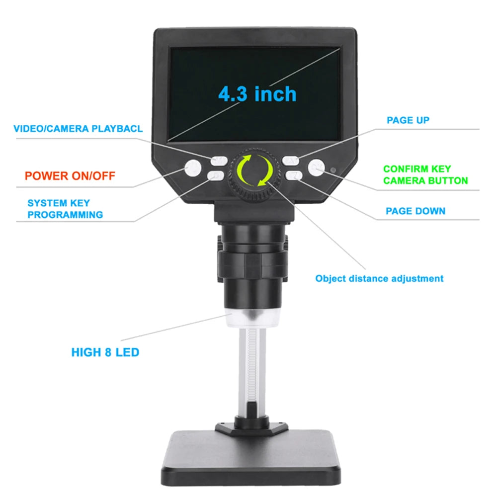 Collectible G1000 1000X Digital Microscope with 4.3 Inch LCD - Ideal for Hobbyists and Professionals"