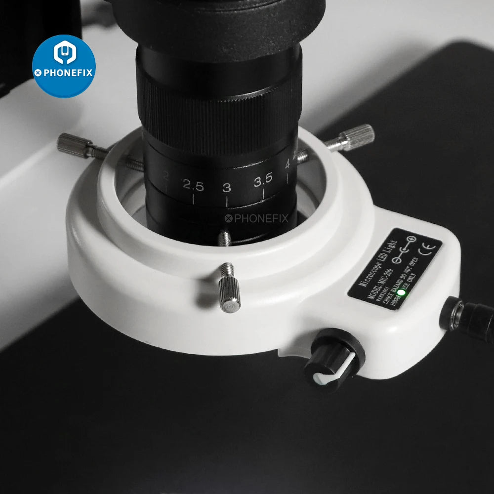 High-Intensity 144 LED Ring Light for Industry & Trinocular Microscopes"