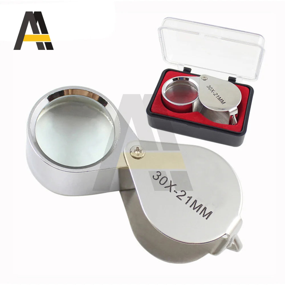 Professional Folding Jewelry, Coins Magnifier - 10X 20X 30X Magnification"