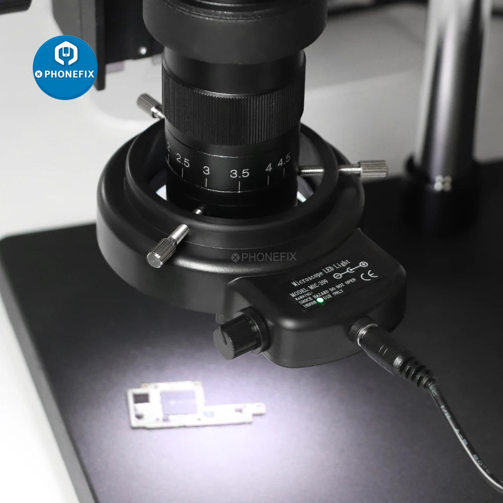 High-Intensity 144 LED Ring Light for Industry & Trinocular Microscopes"