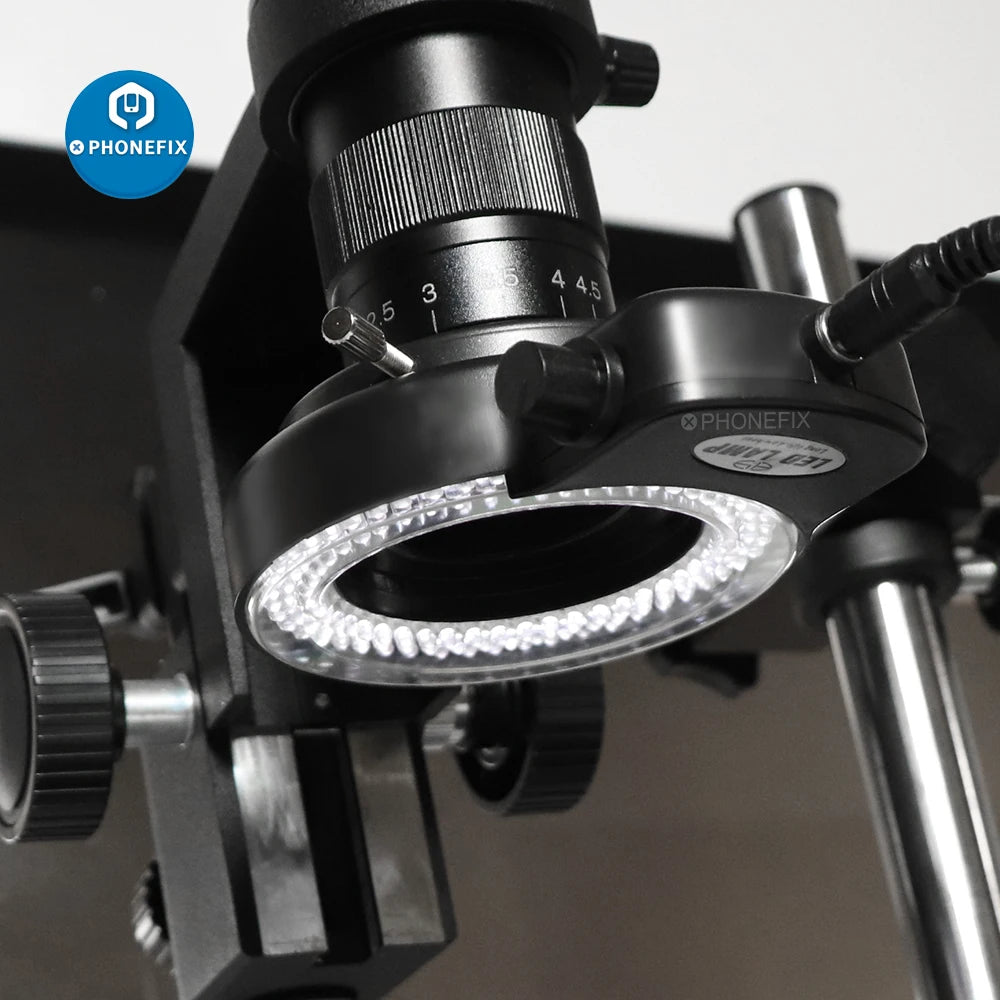 High-Intensity 144 LED Ring Light for Industry & Trinocular Microscopes"