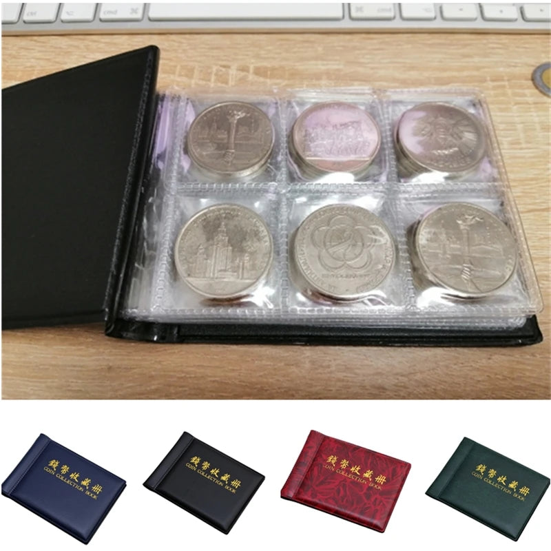 60-Pocket Coin Album for Collectors - Mini Storage Book for Pennies & Coins