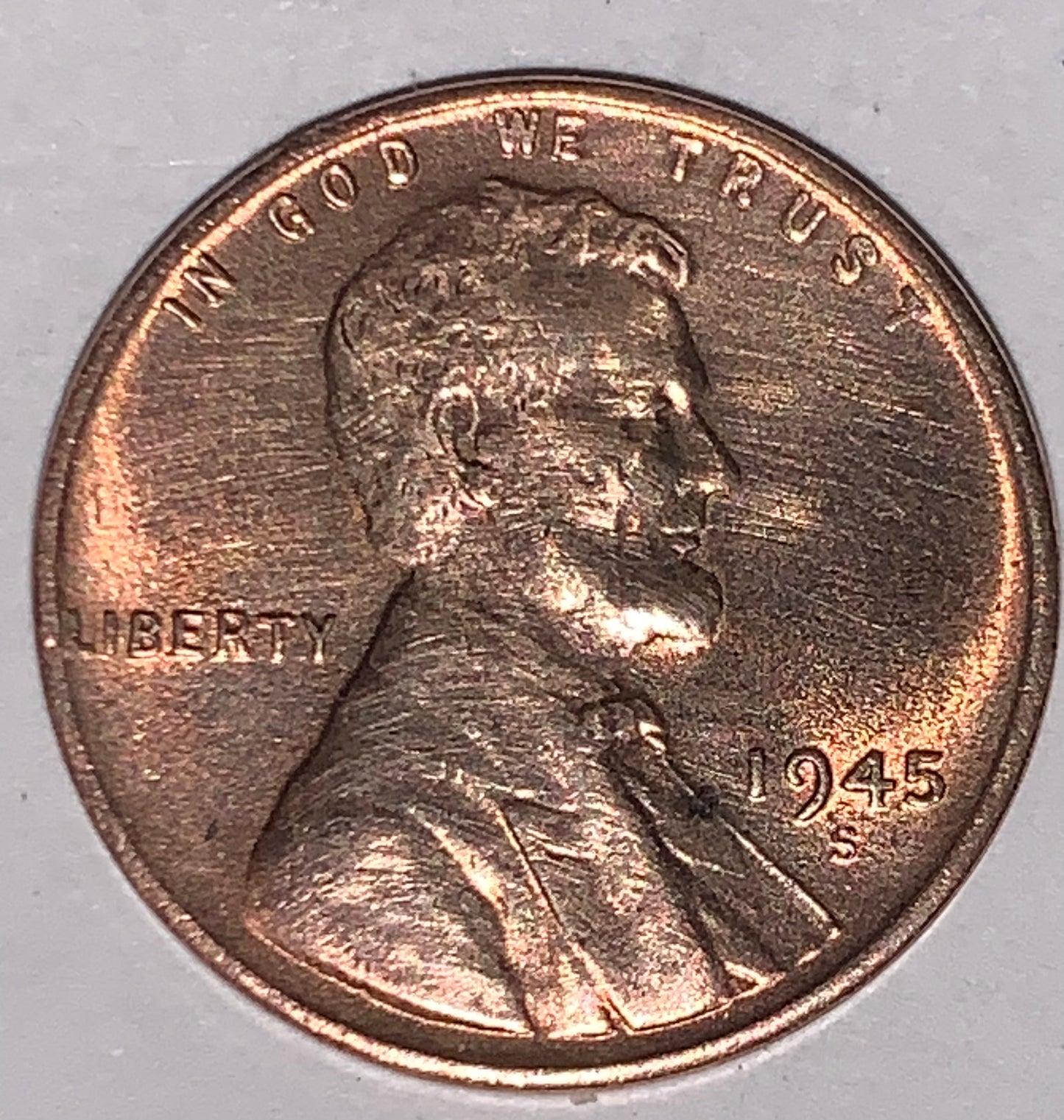 Rare 1945-S Lincoln Wheat Cent with Mint Mark Variation – Unique Collector’s Piece!