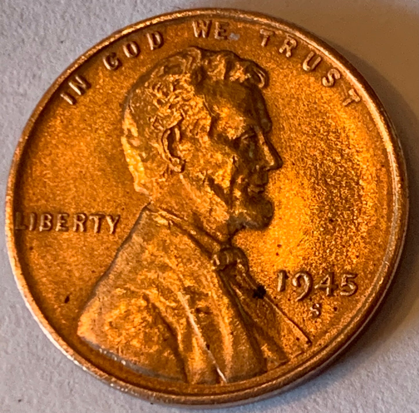 Rare 1945-S Lincoln Wheat Cent with Mint Mark Variation – Unique Collector’s Piece!