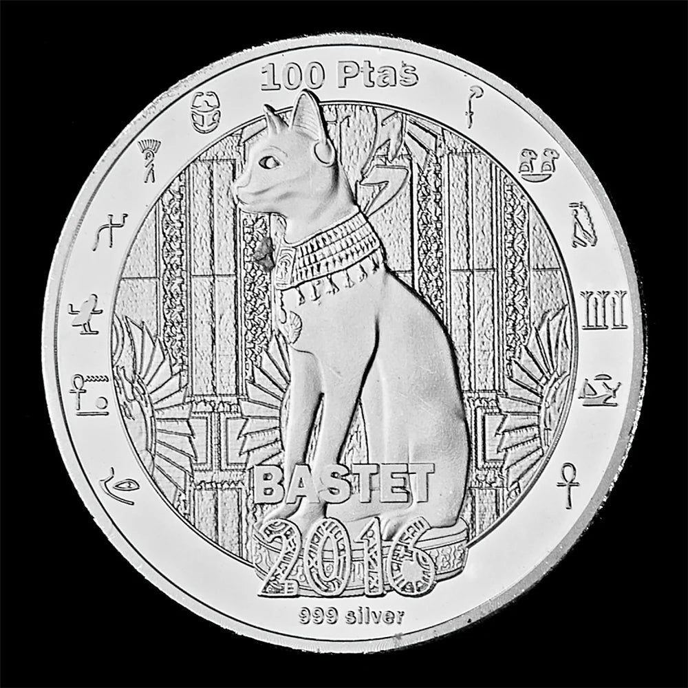 2016 Bastet Egyptian Mythology Silver Plated Coin - Home Decor Collection