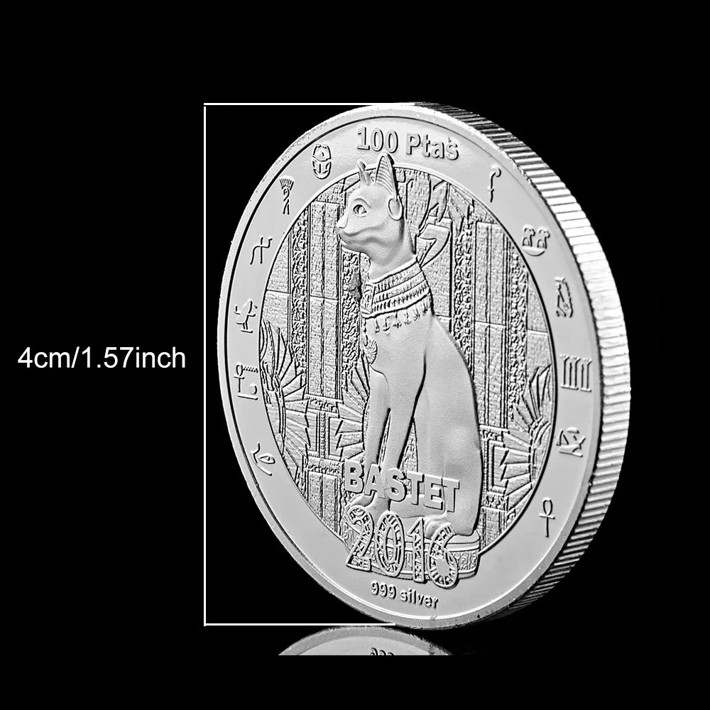 2016 Bastet Egyptian Mythology Silver Plated Coin - Home Decor Collection