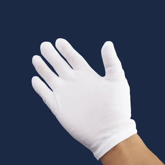 Best Seller: 3 Pairs White Cotton Gloves – Ideal for Coin Handling & Jewelry Inspection"