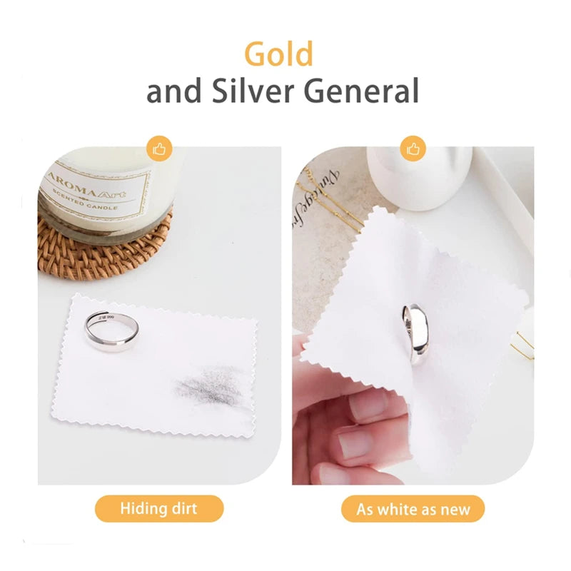 50 Silver Jewelry Polishing Cloths – Anti-Tarnish Napkins”