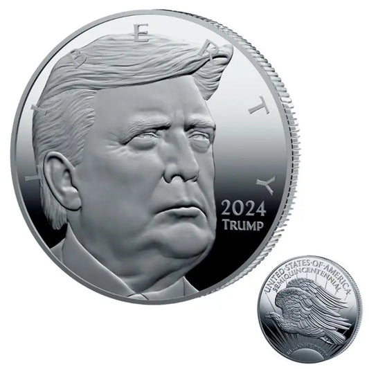 In God We Trust: 2024 Trump Commemorative Challenge Coin in Gold/Silver"