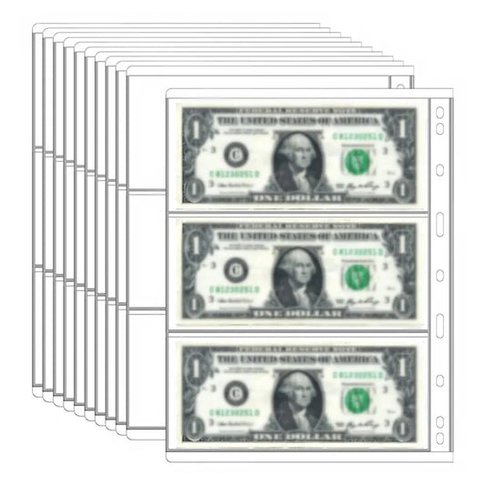 Durable 1-6 Slot Banknote Holder Sleeves - 10/20Pcs Transparent PVC Sheets"